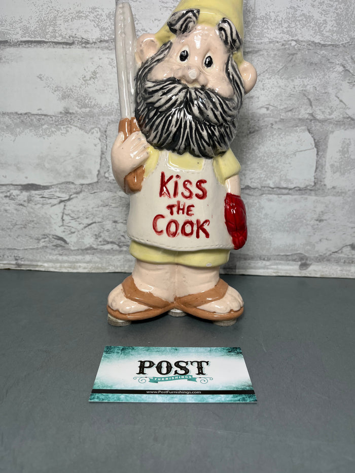 "Kiss The Cook" Ceramic Gnome