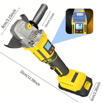 KITESDER 20V Cordless Electric Grinder Tools 500W,2-Position Side Handle Brushless Motor, 9000 RPM, With 4.0Ah Battery &Charger,Grinding And Cutting Wheels, Power Adjustable 3-Speed With Digital Disp