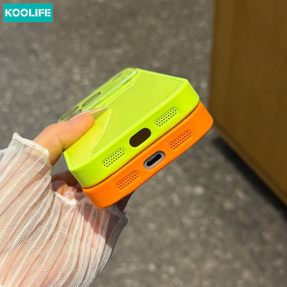Koolife 1pc Peacock Blue Glossy Glass Phone Case, Luxury Shockproof Hard Shell Full Camera Protection, Suitable For Phone18pro/18pro Max/17/17pro/17promax/16/15/14/13/12/11