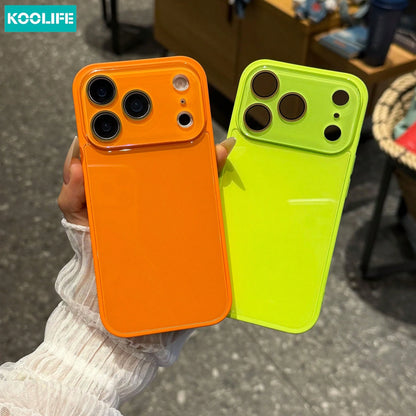 Koolife 1pc Peacock Blue Glossy Glass Phone Case, Luxury Shockproof Hard Shell Full Camera Protection, Suitable For Phone18pro/18pro Max/17/17pro/17promax/16/15/14/13/12/11