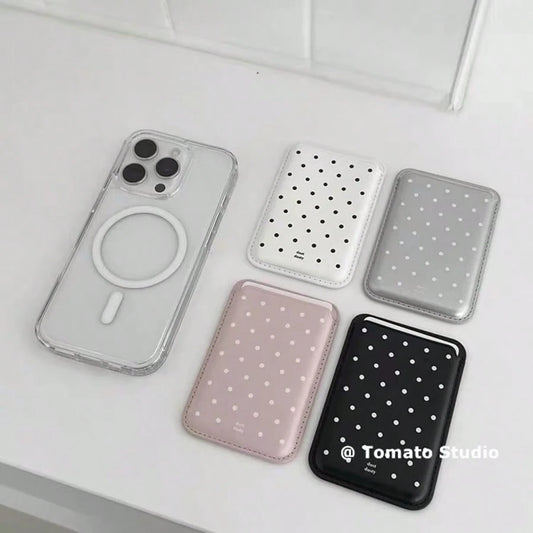 Korean Ins Niche Girly Bow Magnetic Wireless Charging MagSafe Card Holder Phone Case Suitable For IPhone 16 Pro Max/15 Pro/14/13/12/11