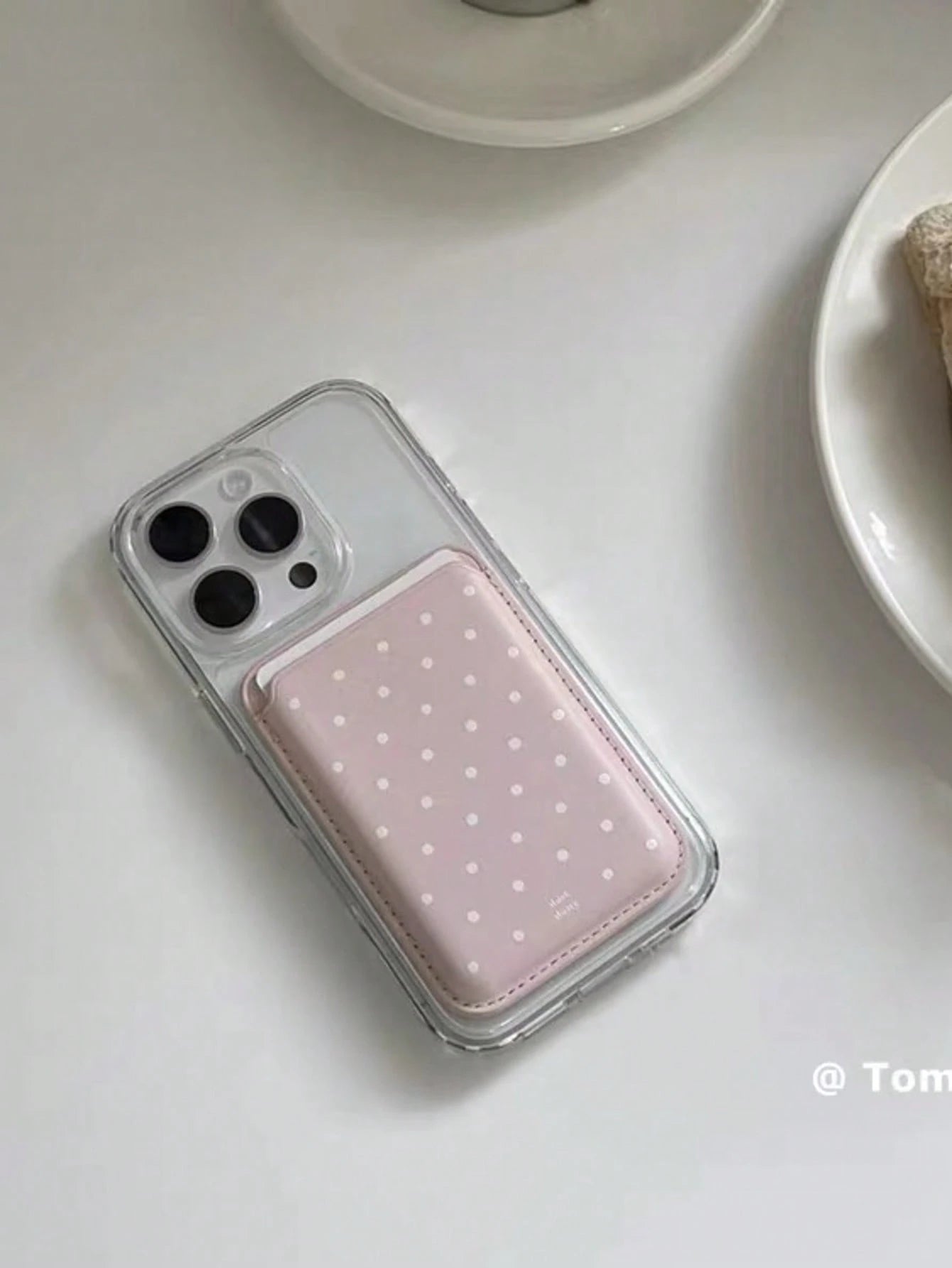 Korean Ins Niche Girly Bow Magnetic Wireless Charging MagSafe Card Holder Phone Case Suitable For IPhone 16 Pro Max/15 Pro/14/13/12/11