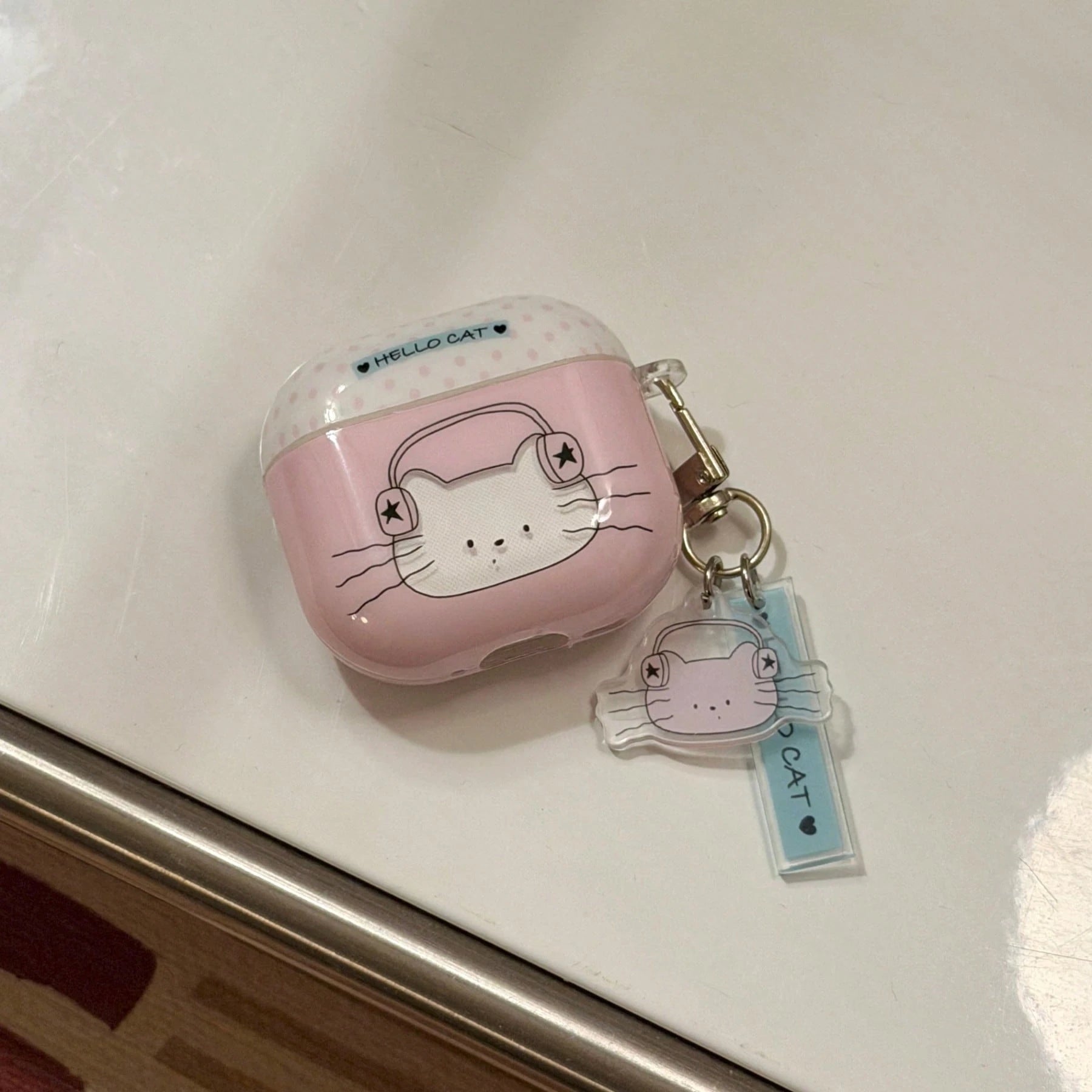 Korean Style Hollow Cat Earphone Case With Pendant, Compatible With AirPods Pro 3, Pro 2, 4, 3, 1/2, Cute Apple Earphone Protective Cover, Minimalist Personalized Earphone Case For Girls, Spring/Summe