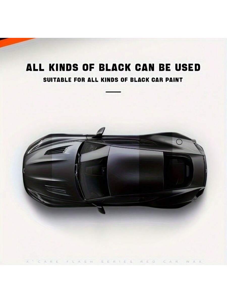 KUFI Black Car Wax, Detergent Glossy Wax, Crystalline Polishing Wax, Water-Resistant Protective Wax For All Black Vehicles