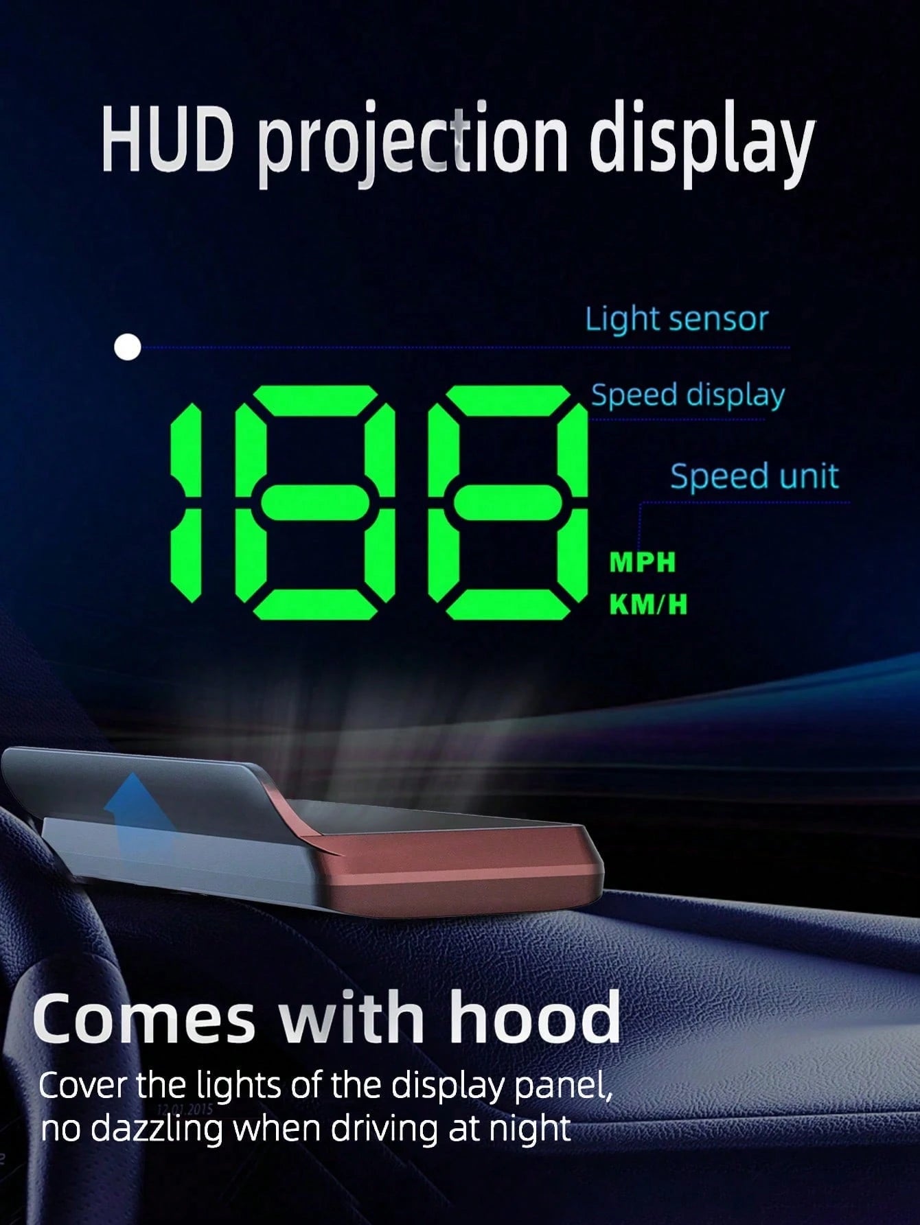 KWHUD Multifunctional Heads-Up Display For Cars, Suitable For All Vehicle Models, No Battery Required