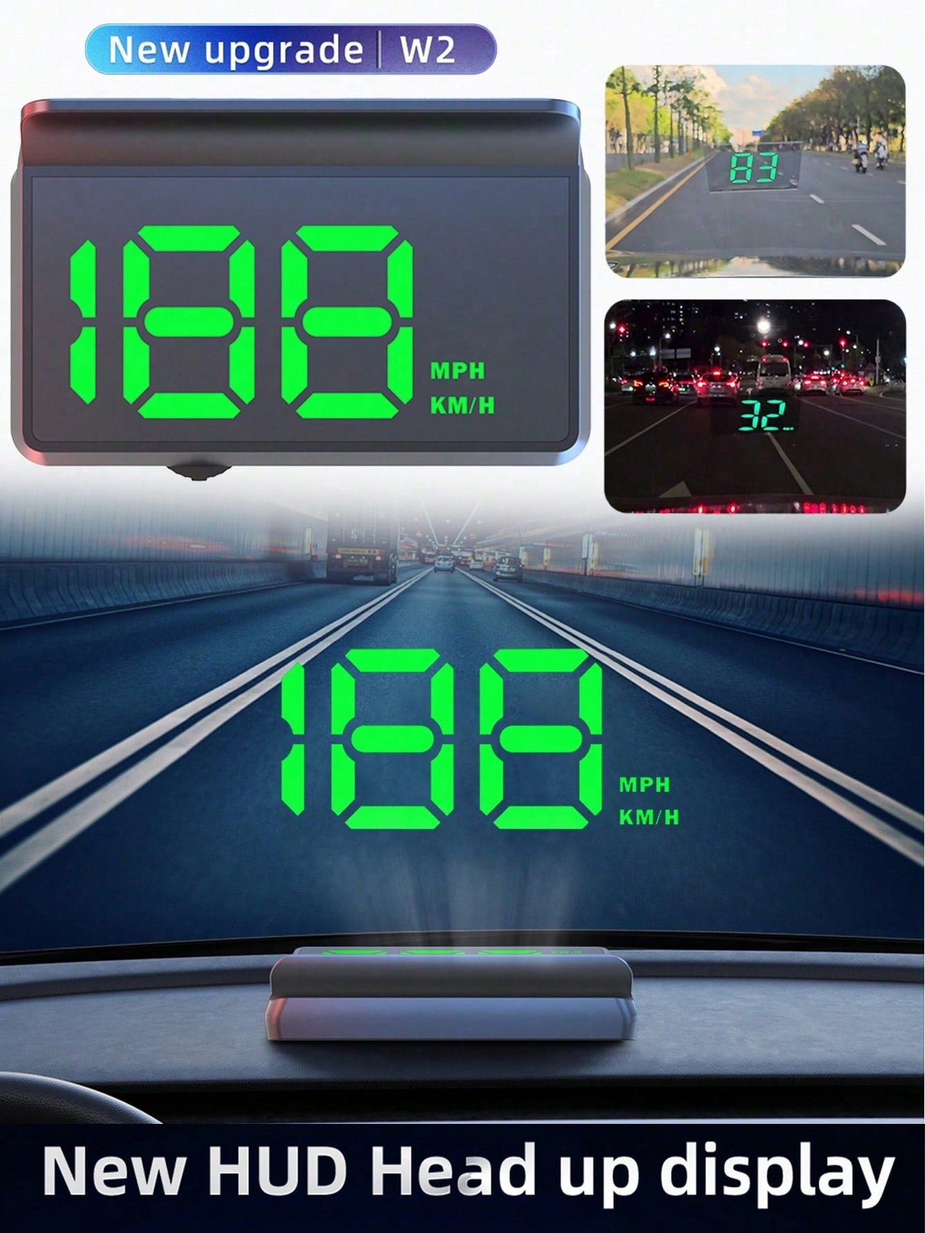 KWHUD Multifunctional Heads-Up Display For Cars, Suitable For All Vehicle Models, No Battery Required