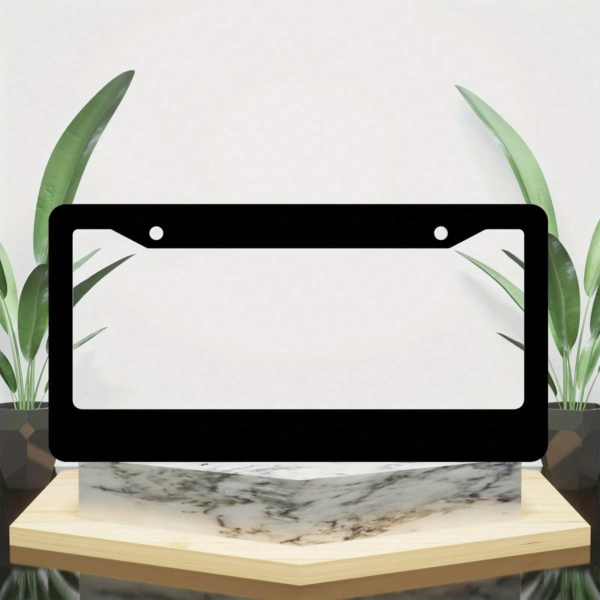 Ladybug Print Light Green License Plate Frame, Universal Fit For US Vehicles, Cute Auto Accessory