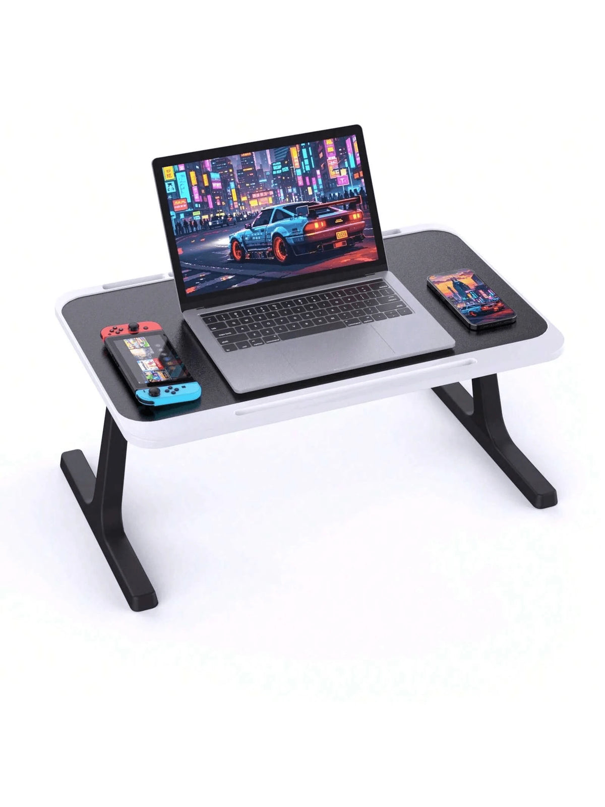 Laptop Bed Tray Desk Adjustable Laptop Table Foldable Portable Laptop Desk For Eating Breakfast On Bed/Couch, Working, Writing, Gaming, Drawing(Black Or Grey)