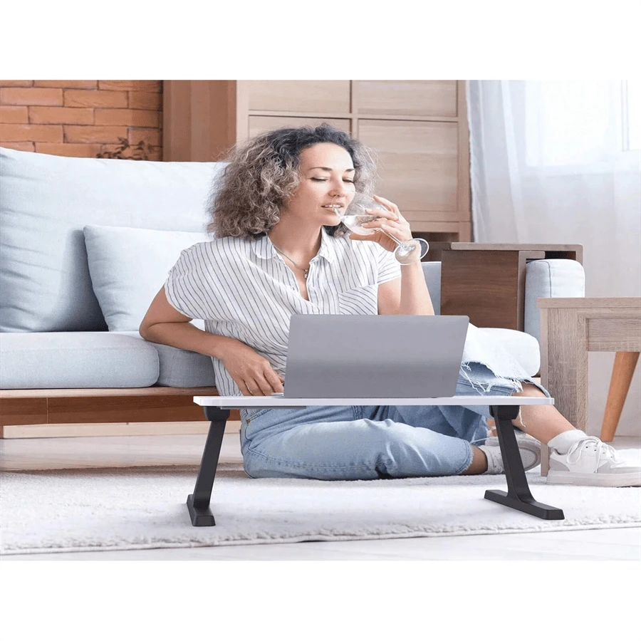 Laptop Bed Tray Desk Adjustable Laptop Table Foldable Portable Laptop Desk For Eating Breakfast On Bed/Couch, Working, Writing, Gaming, Drawing(Black Or Grey)