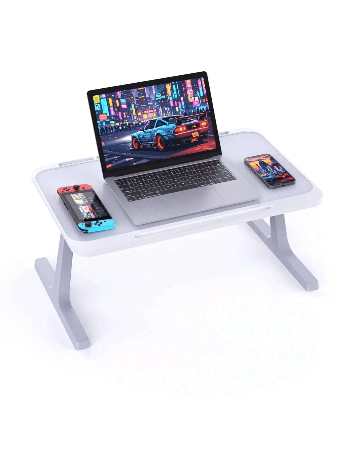 Laptop Bed Tray Desk Adjustable Laptop Table Foldable Portable Laptop Desk For Eating Breakfast On Bed/Couch, Working, Writing, Gaming, Drawing(Black Or Grey)