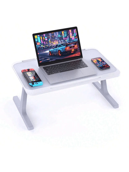 Laptop Bed Tray Desk Adjustable Laptop Table Foldable Portable Laptop Desk For Eating Breakfast On Bed/Couch, Working, Writing, Gaming, Drawing(Black Or Grey)