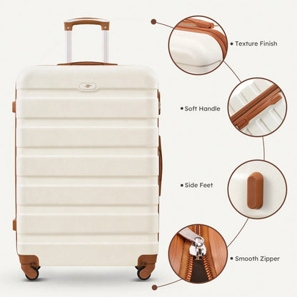 Large Capacity ABS Hardside Luggage Set, 16/20/24/28 Inch Spinner Suitcases + 2 Travel Bags + 1 Cosmetic Case, 7-Piece Set For Holiday Travel
