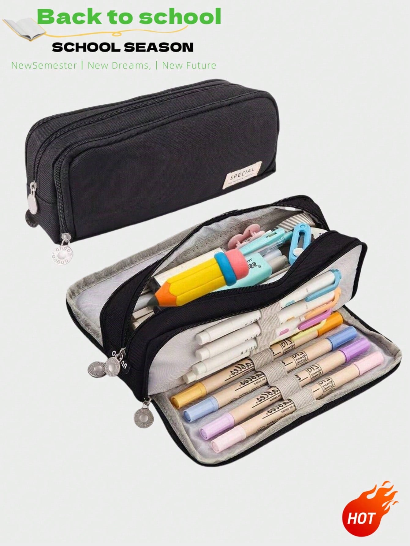 Large Capacity Pencil Case, Stylish & Practical, Office Stationery Storage Bag, Minimalist & Durable, Multi-Functional Design, Back To School