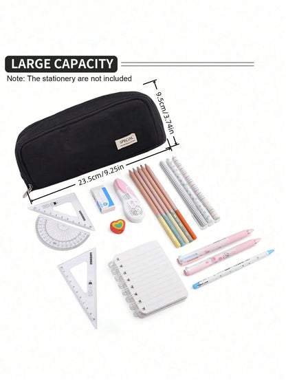 Large Capacity Pencil Case, Stylish & Practical, Office Stationery Storage Bag, Minimalist & Durable, Multi-Functional Design, Back To School