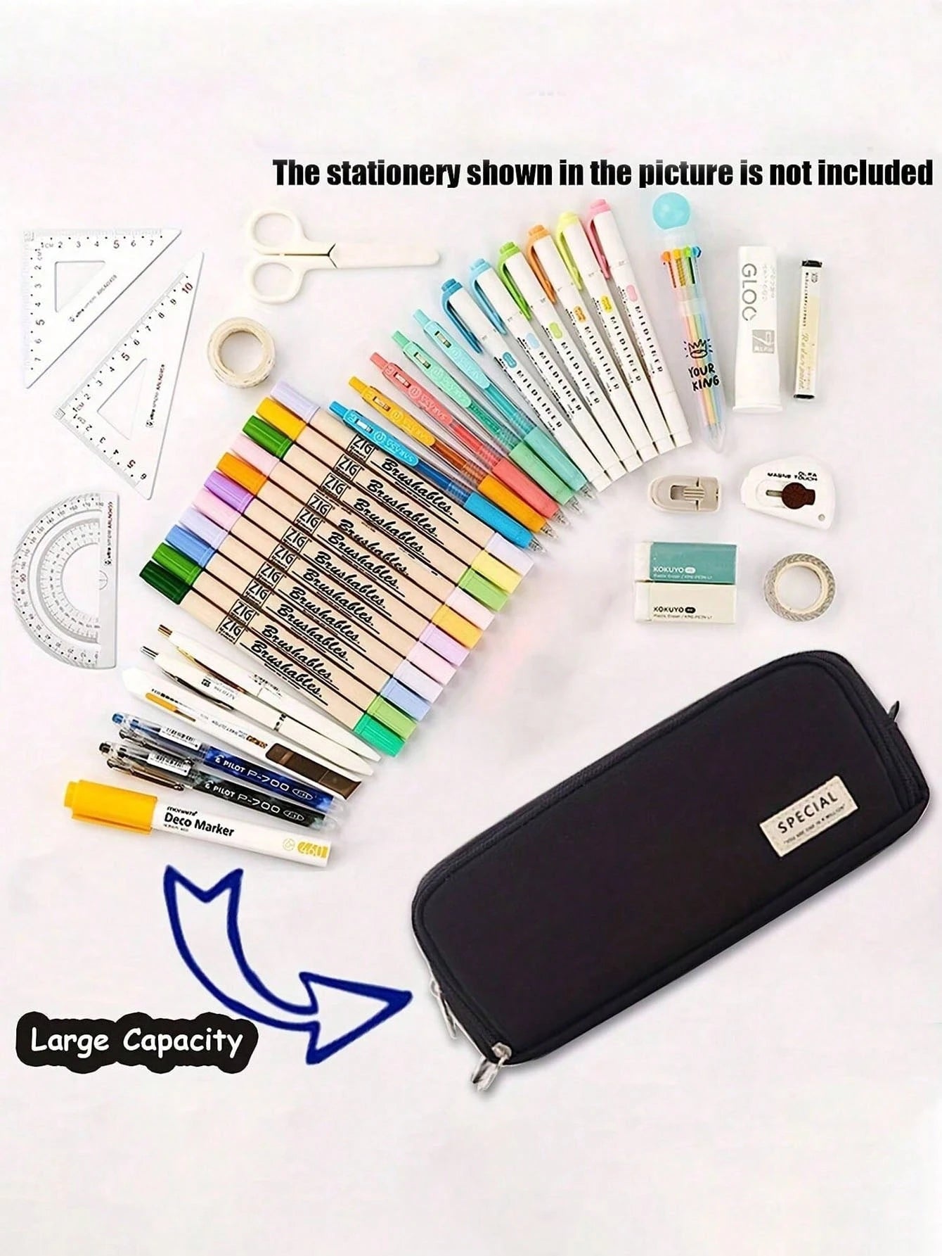 Large Capacity Pencil Case, Stylish & Practical, Office Stationery Storage Bag, Minimalist & Durable, Multi-Functional Design, Back To School