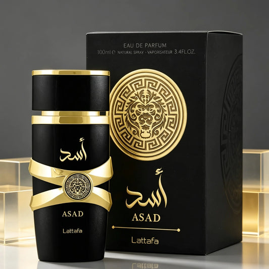 Lattafa Asad Men's Perfume 3.4oz/100ml| Eau De Parfum Cologne| Premium Arabian Fragrance| Warm Spicy Woody Cedarwood Scent For Guys