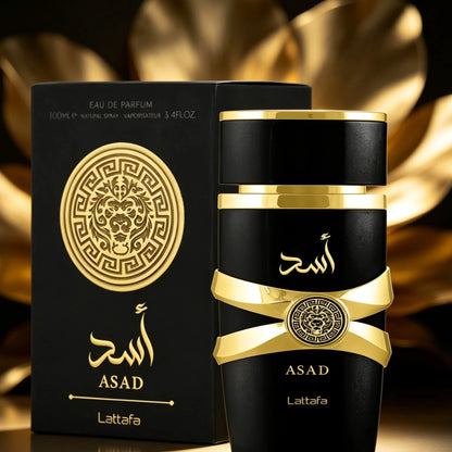 Lattafa Asad Men's Perfume 3.4oz/100ml| Eau De Parfum Cologne| Premium Arabian Fragrance| Warm Spicy Woody Cedarwood Scent For Guys
