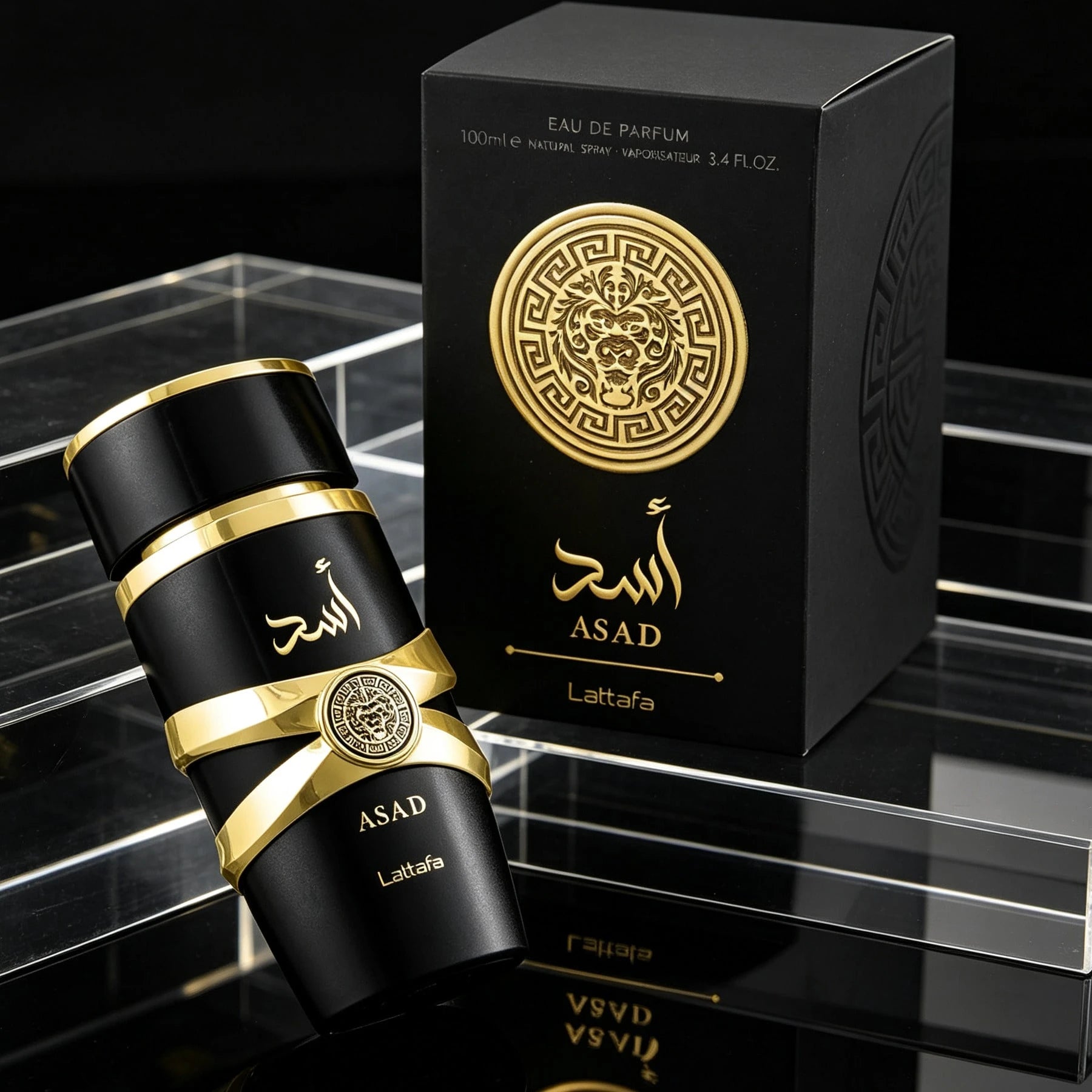 Lattafa Asad Men's Perfume 3.4oz/100ml| Eau De Parfum Cologne| Premium Arabian Fragrance| Warm Spicy Woody Cedarwood Scent For Guys