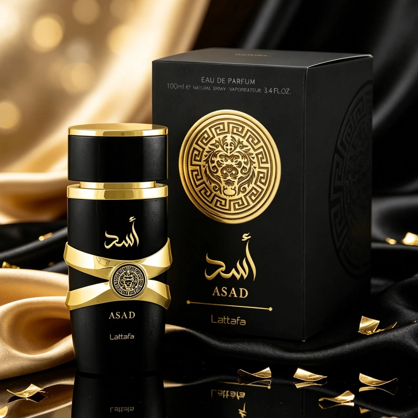 Lattafa Asad Men's Perfume 3.4oz/100ml| Eau De Parfum Cologne| Premium Arabian Fragrance| Warm Spicy Woody Cedarwood Scent For Guys