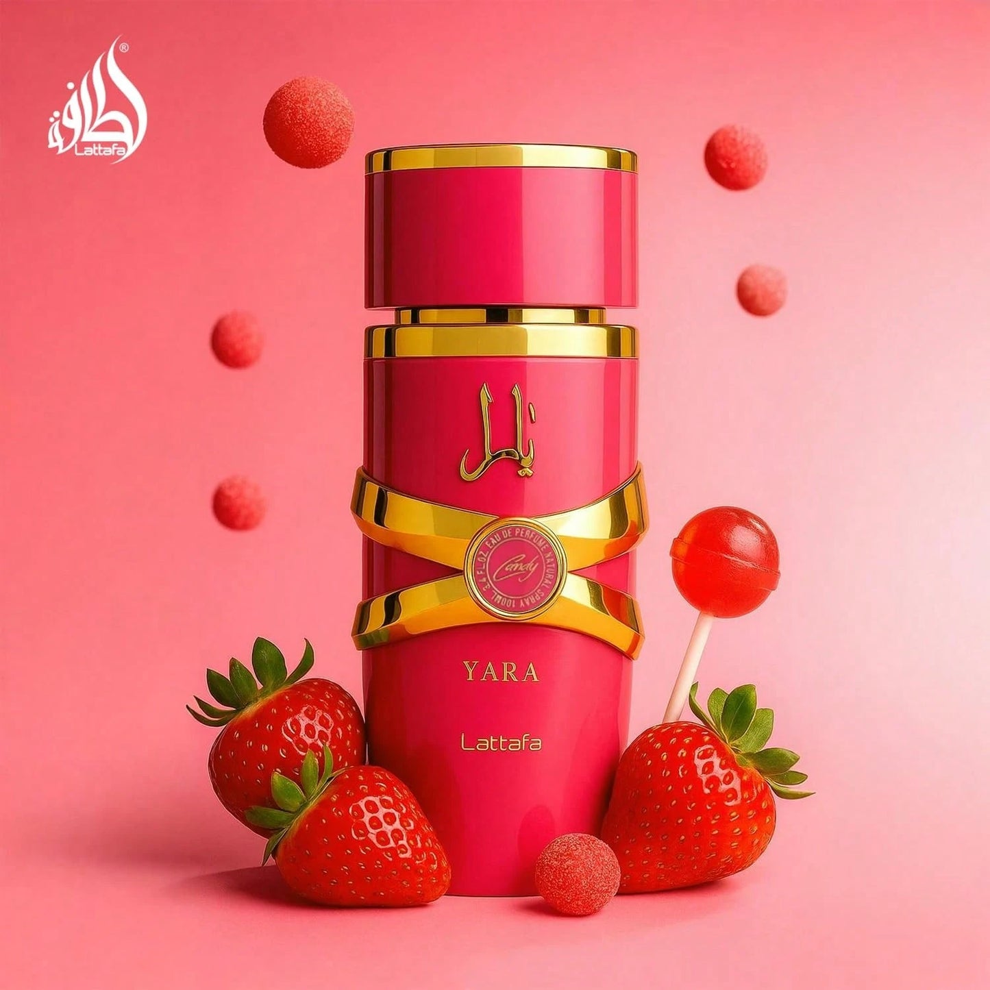 Lattafa YARA Candy EDP Spray 3.4 Oz, Vanilla Berry Sweet Floral Long Lasting Perfume For Women, Pink Gold Bottle Gift