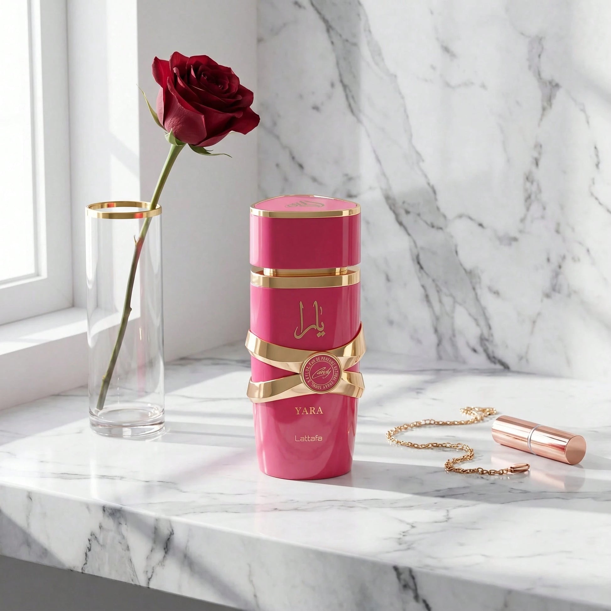 Lattafa YARA Candy EDP Spray 3.4 Oz, Vanilla Berry Sweet Floral Long Lasting Perfume For Women, Pink Gold Bottle Gift