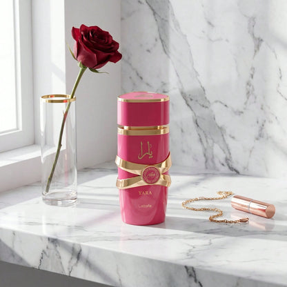 Lattafa YARA Candy EDP Spray 3.4 Oz, Vanilla Berry Sweet Floral Long Lasting Perfume For Women, Pink Gold Bottle Gift