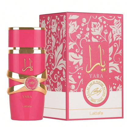 Lattafa YARA Candy EDP Spray 3.4 Oz, Vanilla Berry Sweet Floral Long Lasting Perfume For Women, Pink Gold Bottle Gift