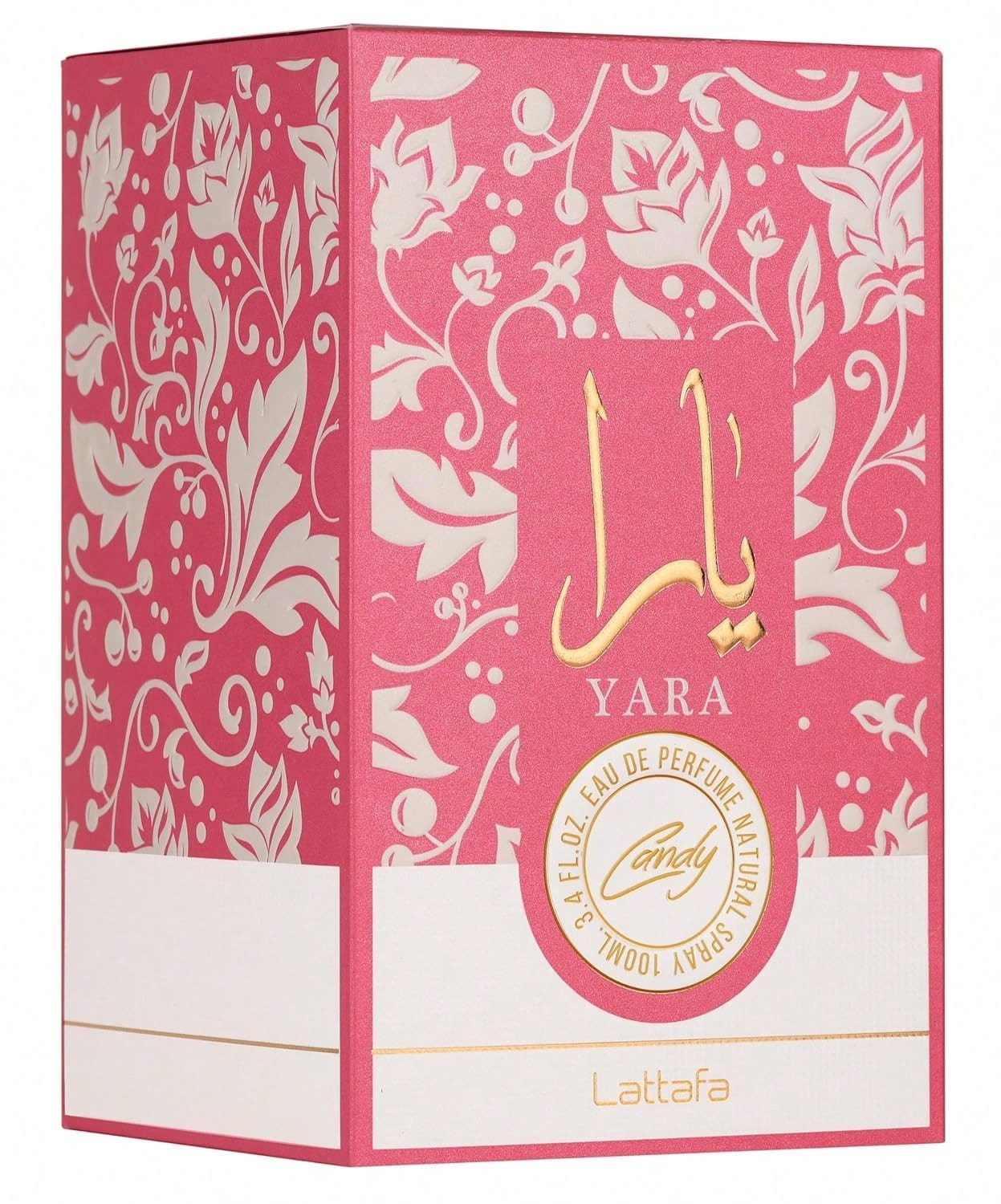 Lattafa YARA Candy EDP Spray 3.4 Oz, Vanilla Berry Sweet Floral Long Lasting Perfume For Women, Pink Gold Bottle Gift