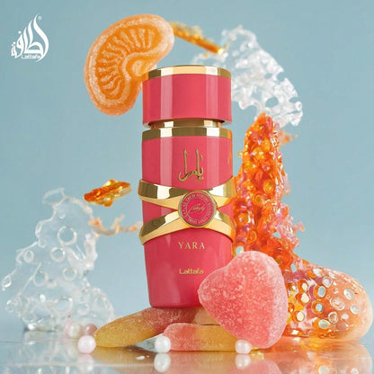 Lattafa YARA Candy EDP Spray 3.4 Oz, Vanilla Berry Sweet Floral Long Lasting Perfume For Women, Pink Gold Bottle Gift