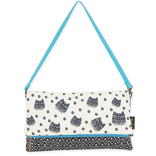 Laurel Burch - Black & White Cats Flap Clutch Shoulder Handbag