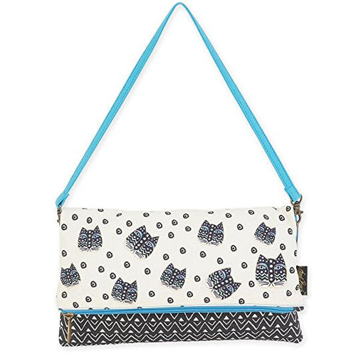 Laurel Burch - Black & White Cats Flap Clutch Shoulder Handbag