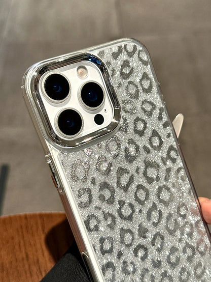 Leather Luxury Leopard Print Luxury Leopard Print Leather Fashion Phone Shockproof Case Compatible With Iphone16pro Max/11/17/17pro/17pro Max/14pro/14promax/15/ 16/15 Pro Max/14/13/12 Magnetic Electro