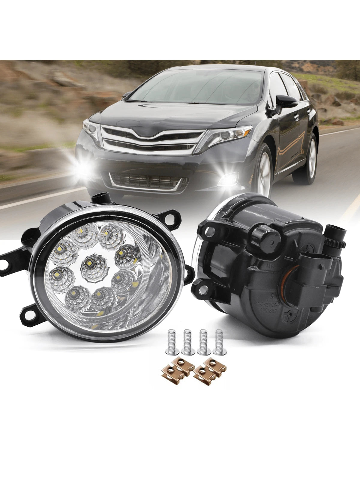 LED Fog Light Fit For TOYOTA Venza 2009 2010 2011 2012 2013 2014 2015 Replacement Front Bumper Lamp Driving