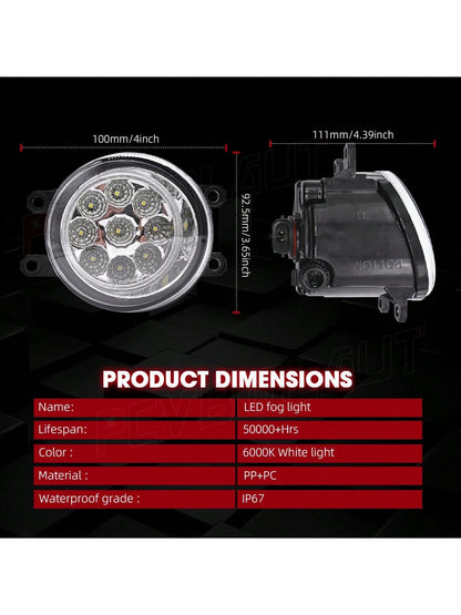 LED Fog Light Fit For TOYOTA Venza 2009 2010 2011 2012 2013 2014 2015 Replacement Front Bumper Lamp Driving