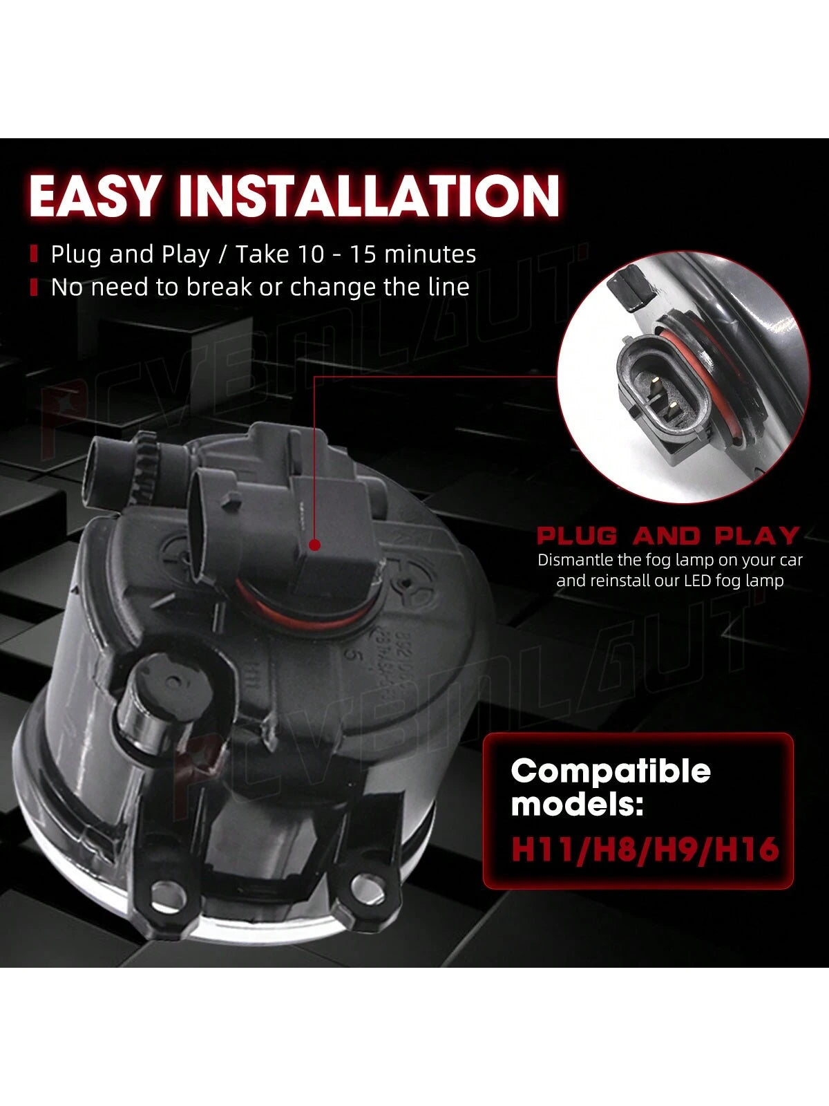 LED Fog Light Fit For TOYOTA Venza 2009 2010 2011 2012 2013 2014 2015 Replacement Front Bumper Lamp Driving