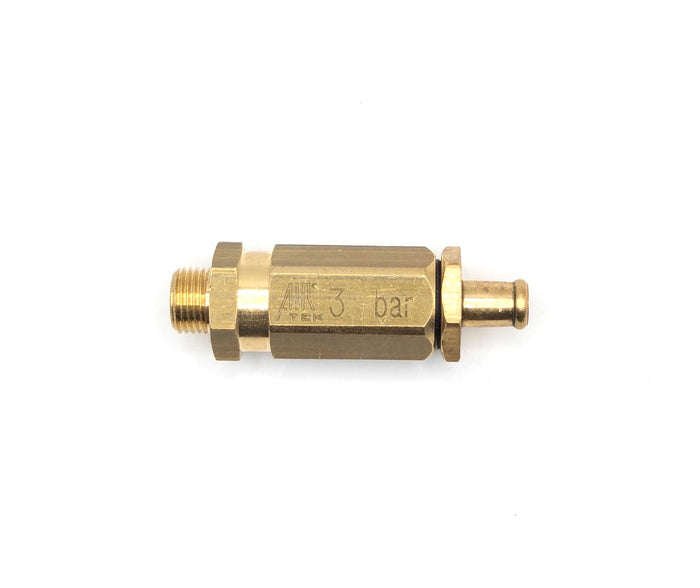 Brass Lelit Bianca safety valve component with threaded ends