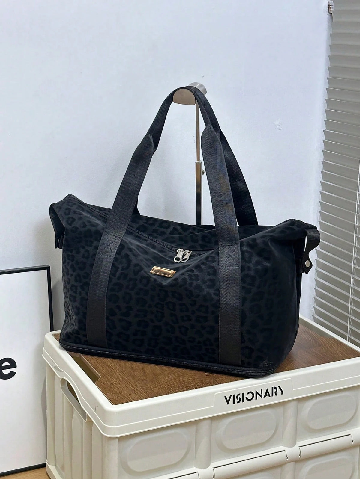Leopard Print Waterproof Travel Bag, Foldable Tote Bag, Large Capacity Gym Bag, Suitable For Carry-On, Shopping, Yoga, Swimming Luggage Bag Duffle Bag Cabin Bag Weekend Bag Lightweight Durable For Out
