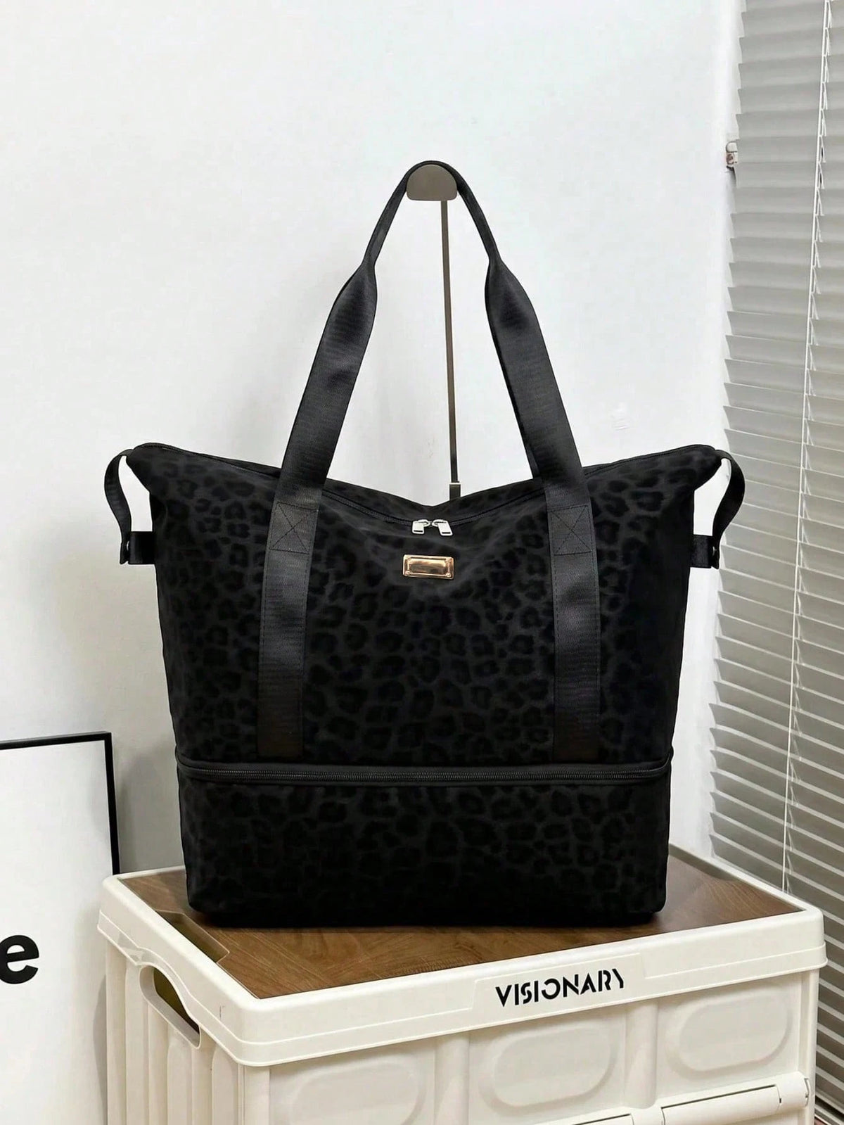 Leopard Print Waterproof Travel Bag, Foldable Tote Bag, Large Capacity Gym Bag, Suitable For Carry-On, Shopping, Yoga, Swimming Luggage Bag Duffle Bag Cabin Bag Weekend Bag Lightweight Durable For Out