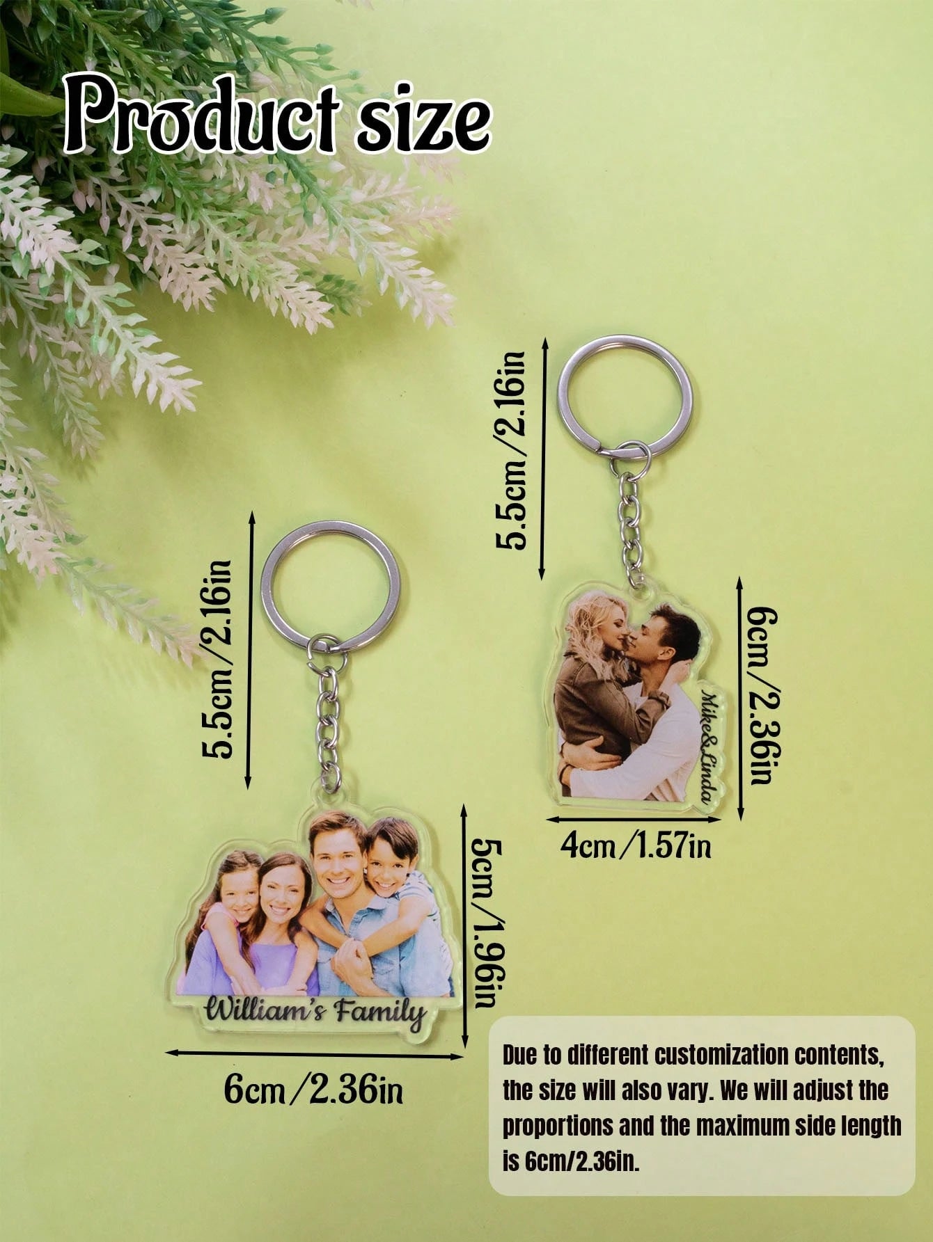 LICVIC Custom Photo Keychain, Personalized Acrylic Key Chain, Customized Bag Charm, Customizable Picture Keychain, Birthday, Anniversary, Valentine's Day, Drive Keychain