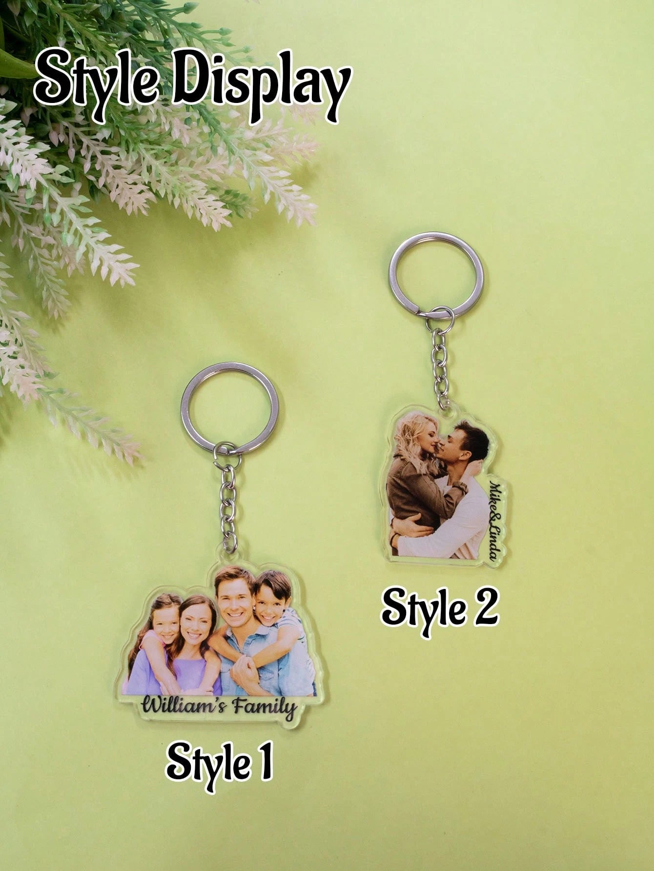 LICVIC Custom Photo Keychain, Personalized Acrylic Key Chain, Customized Bag Charm, Customizable Picture Keychain, Birthday, Anniversary, Valentine's Day, Drive Keychain