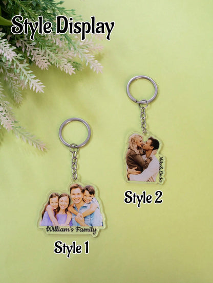 LICVIC Custom Photo Keychain, Personalized Acrylic Key Chain, Customized Bag Charm, Customizable Picture Keychain, Birthday, Anniversary, Valentine's Day, Drive Keychain