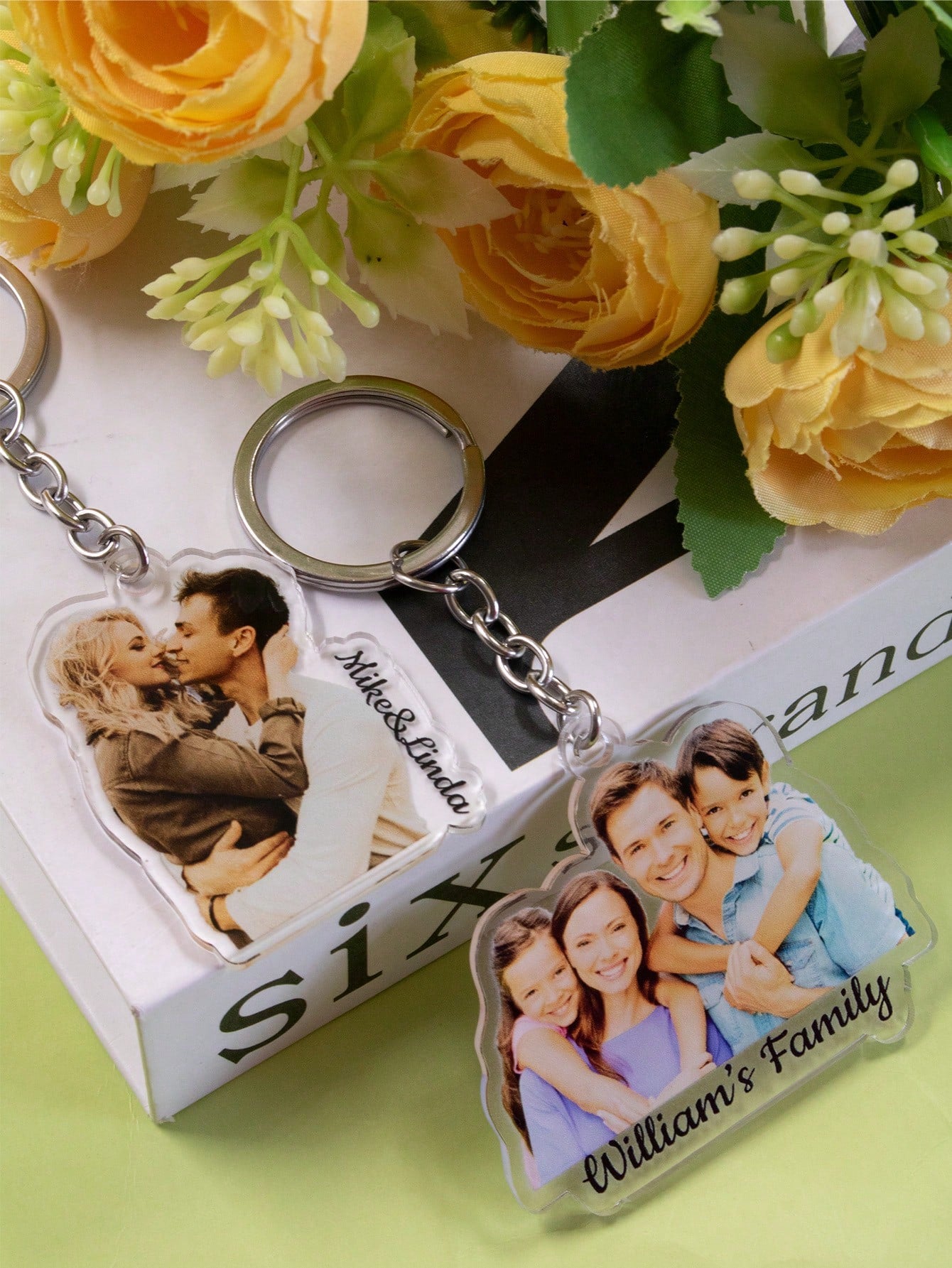 LICVIC Custom Photo Keychain, Personalized Acrylic Key Chain, Customized Bag Charm, Customizable Picture Keychain, Birthday, Anniversary, Valentine's Day, Drive Keychain