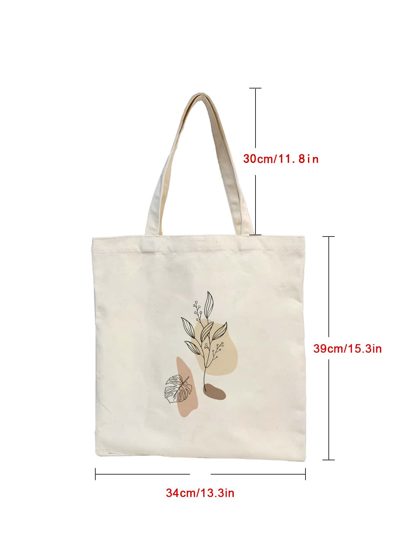Lightweight, Business Casual Plants Graphic Flower Floral Canvas Bag, Shopping Bag Large Capacity Tote Bag, Shoulder Bag For Teen Girls Women College Students, Rookies & White-Collar Workers For Offic
