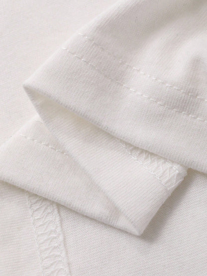 Livesso Autumn/Winter New Loose Casual Round Neck Basic Women's Short Sleeve