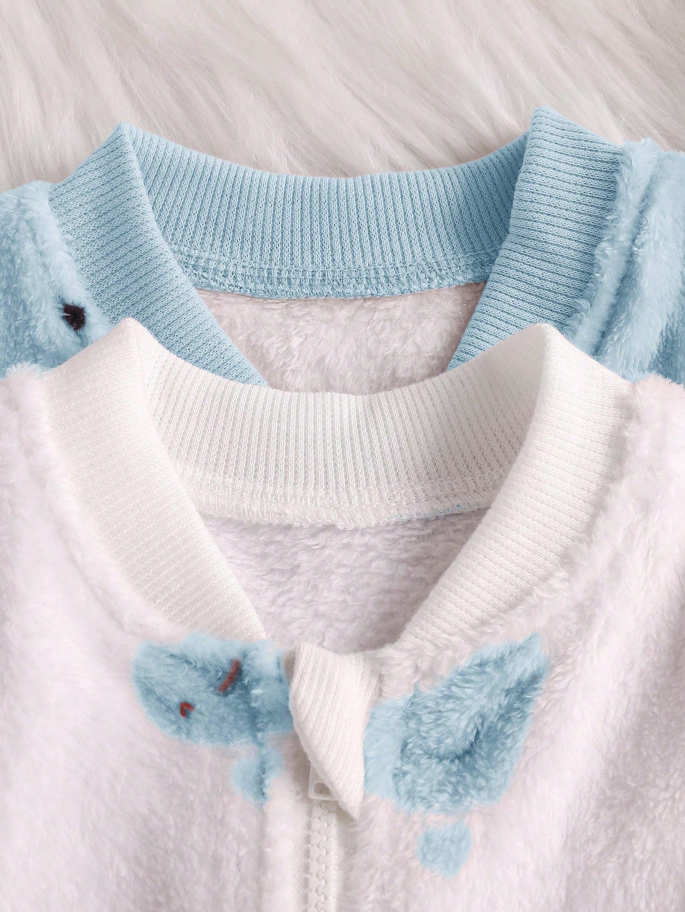 Loomiva 2pcs Baby Girls Heart & Polka Dot Print Long Sleeve Full Zip Closure Warm Fleece Jumpsuit For Autumn/Winter