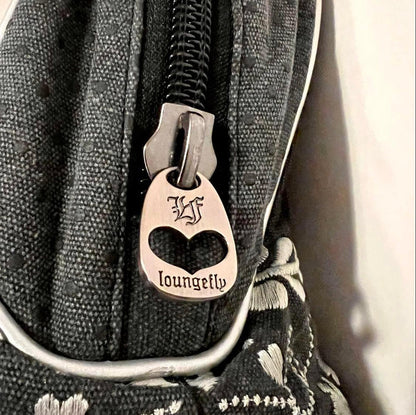Loungefly - Denim Cotton Canvas Floral Sugar Skull Duffle Handbag