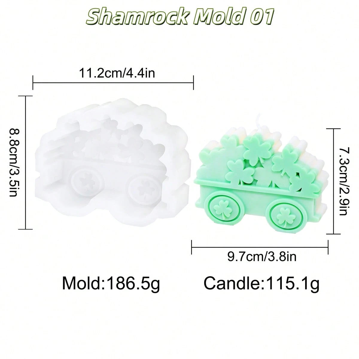 Lucky Shamrock Silicone Candle Mold 3D Lucky House & Shamrock Shapes Scented Candle Mold, For Candle Making, Soap, Resin Crafts, Party Decor DIY Gifts