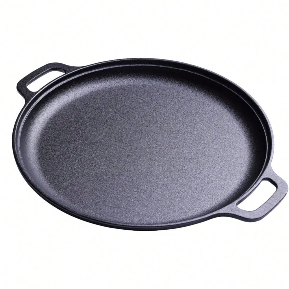 LugoBox 1pc Cast Iron Grill Pan, Pre-Seasoned 11.02 Inch Skillet With Dual Large Loop Handles, Kitchen Gadgets For Pizza Lovers Kitchen Accessories Kitchen Accessories