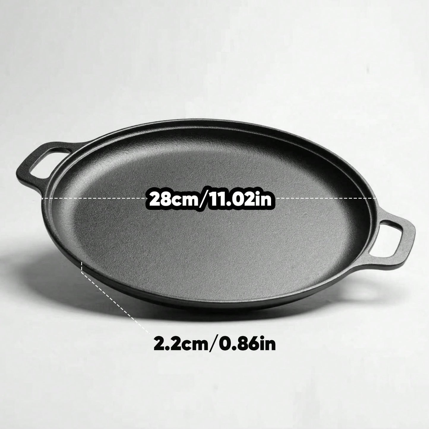 LugoBox 1pc Cast Iron Grill Pan, Pre-Seasoned 11.02 Inch Skillet With Dual Large Loop Handles, Kitchen Gadgets For Pizza Lovers Kitchen Accessories Kitchen Accessories