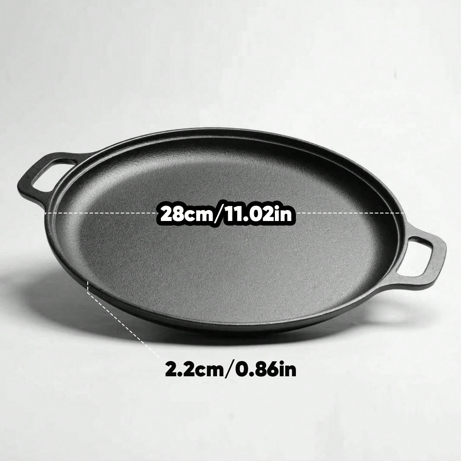 LugoBox 1pc Cast Iron Grill Pan, Pre-Seasoned 11.02 Inch Skillet With Dual Large Loop Handles, Kitchen Gadgets For Pizza Lovers Kitchen Accessories Kitchen Accessories